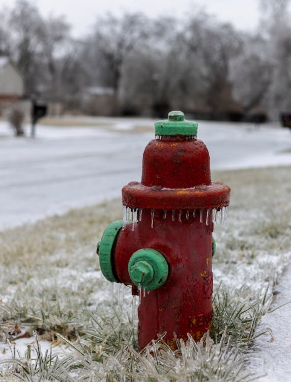 Frozen fire hydrant