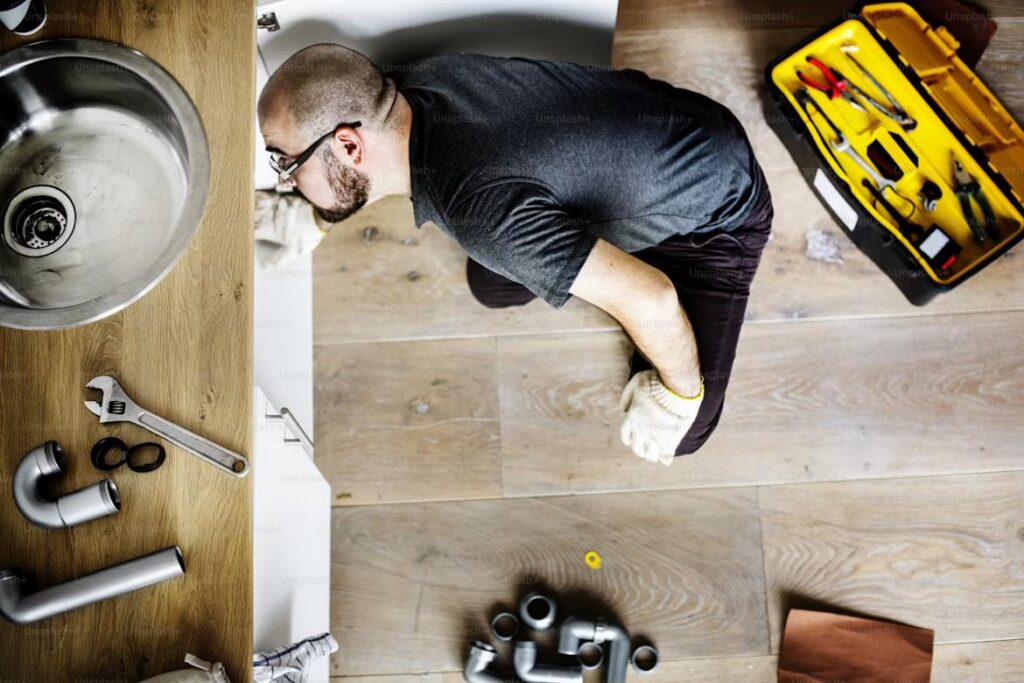 Plumbing contractors investigate repeated drainage problems caused by unresolved main sewer line blockage affecting multiple fixtures across the property
