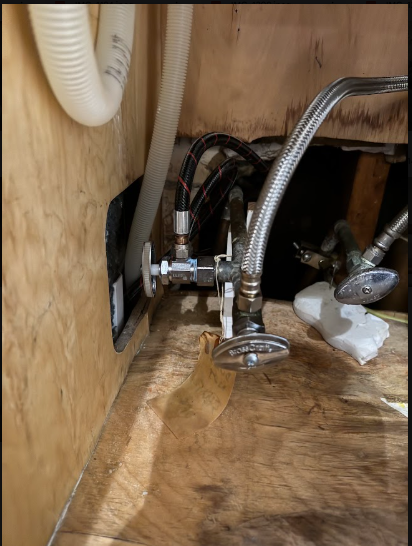 Fixture shut-off valves under a basin, the quickest way to isolate one fixture without stopping the house.