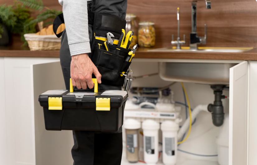 Emergency plumber responding to a residential plumbing repair in Centereach, NY.
